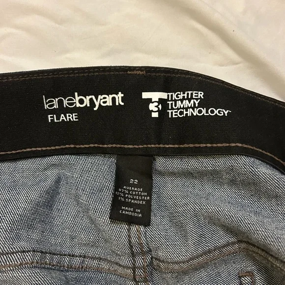 Lane Bryant Tight Tummy Tech flare Jeans Dark Wash size 22 - Picture 11 of 11